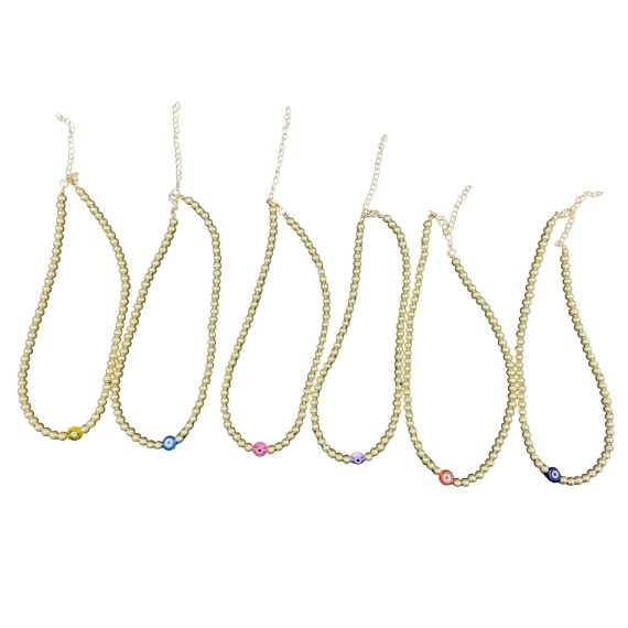 Lot de 35 colliers perles dorées et Oeil de Ste Lucie